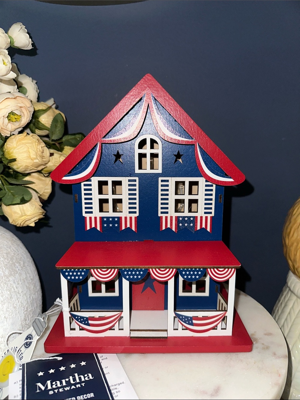 Martha Stewart Red, White & Blue Miniature Bunting House